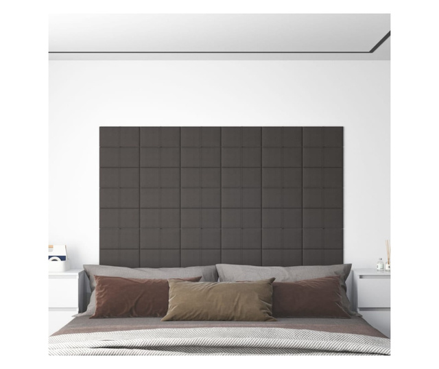 12 db sötétszürke szövet fali panel 30 x 15 cm 0,54 m²