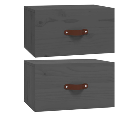 Нощни шкафчета за стенен монтаж, 2 бр, сив 40x29,5x22 см