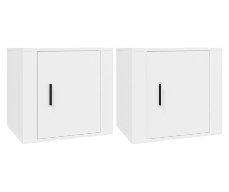 Нощни шкафчета, 2 бр, бели, 50x39x47 см