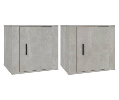 Нощни шкафчета, 2 бр, бетонно сиво, 50x39x47 см