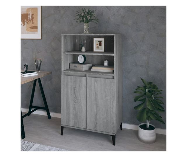 Dulap înalt, gri sonoma, 60x36x110 cm, lemn prelucrat