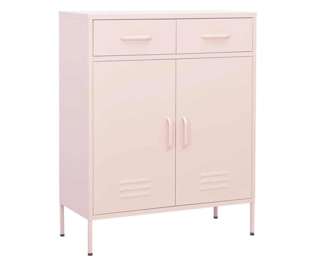 rózsaszín acél tárolószekrény 80 x 35 x 101,5 cm - 2