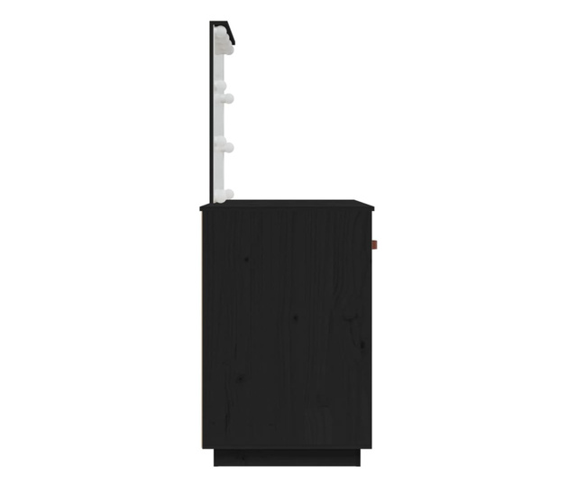 Toaletni stolić s LED svjetlom crni 95 x 50 x 133,5 cm borovina