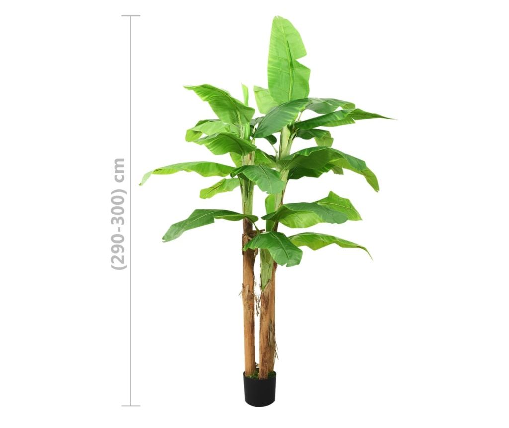 Umjetna banana s loncem, zelena, 300 cm - 6