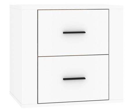Нощно шкафче за стенен монтаж, бяло, 50x36x47 см