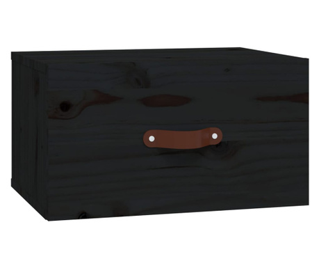 Нощно шкафче за стенен монтаж, черно 40x29,5x22 см