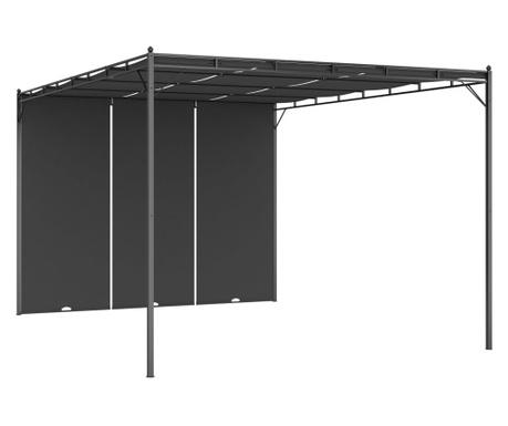 Градинска шатра със странична завеса 4x3x2,25 м антрацит