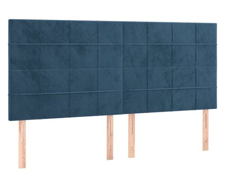 Posteljno vzglavje 4 kosa temno moder 90x5x78/88 cm žamet 