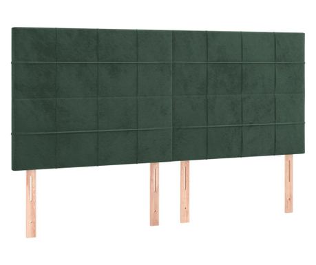 Bed Headboards, 4 pcs, Dark Green, 80x5x78/88cm, Velvet
