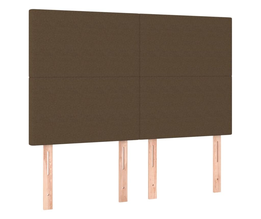 Боксспринг легло с матрак, тъмнокафяво, 140x200 см, текстил - 6