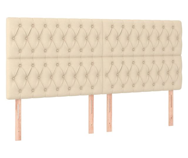 Боксспринг легло с матрак, кремаво, 200x200 см, текстил