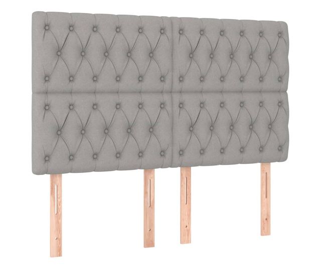 Рамка за легло с матрак и LED, светло сиво, 140x200 см, текстил