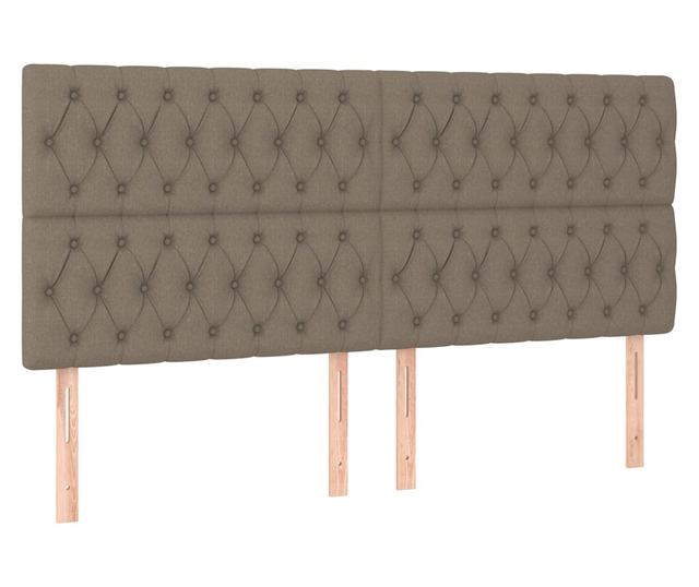 Боксспринг легло с матрак, таупе сиво, 200x200 см, текстил