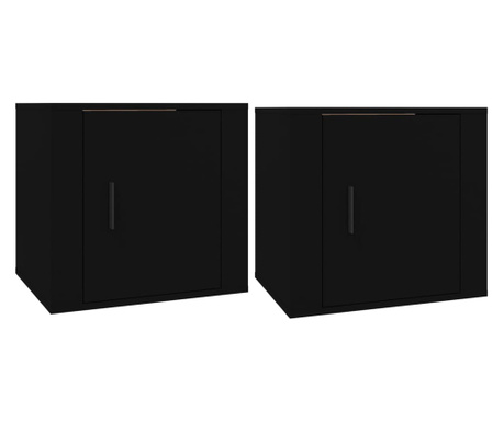 Нощни шкафчета, 2 бр, черни, 50x39x47 см