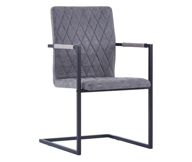 Stolice za kuhinju konzola, 2 kom., tamno siva, ekološka koža