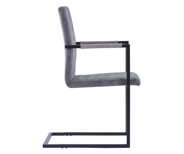 Stolice za kuhinju konzola, 2 kom., tamno siva, ekološka koža