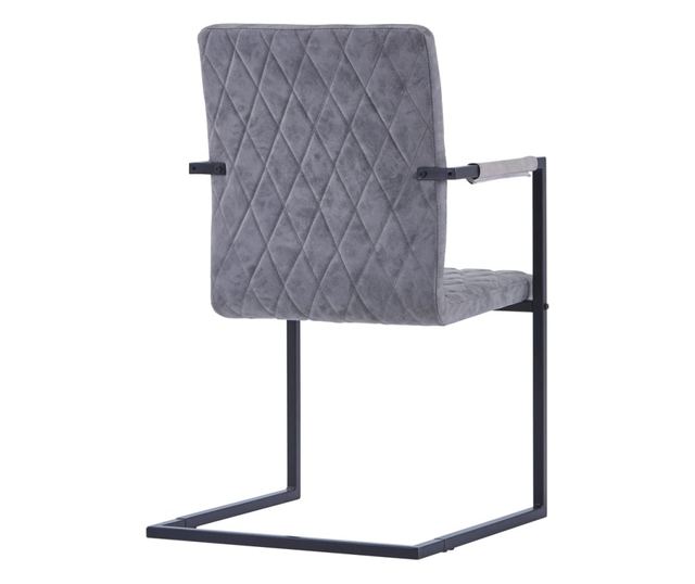 Stolice za kuhinju konzola, 2 kom., tamno siva, ekološka koža