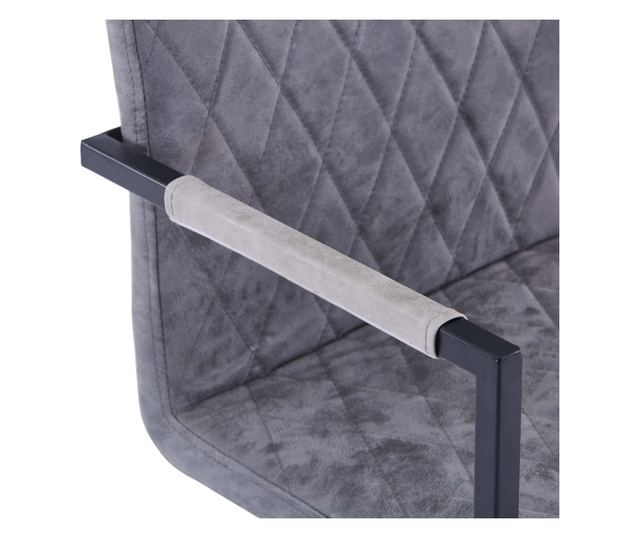 Stolice za kuhinju konzola, 2 kom., tamno siva, ekološka koža