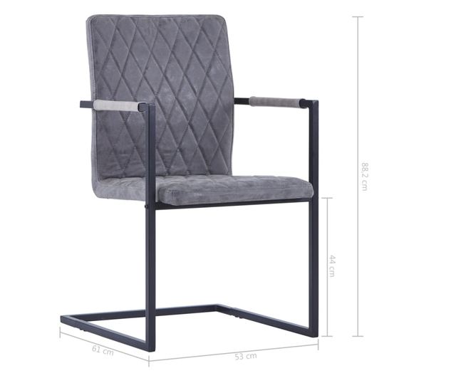 Stolice za kuhinju konzola, 2 kom., tamno siva, ekološka koža