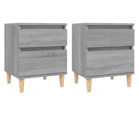 Нощни шкафчета, 2 бр, сив сонома, 40x35x50 см