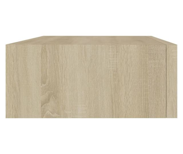 2 db tölgyszínű falra szerelhető fiókos polc 40 x 23,5 x 10 cm