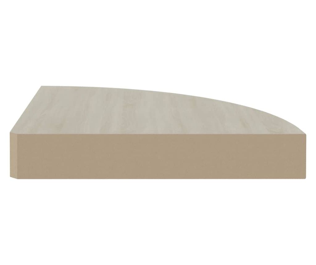 4 db fehér-tölgyszínű MDF fali sarokpolc 25 x 25 x 3,8 cm - 9