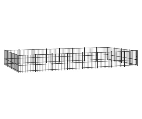 Vanjski kavez za pse čelični 30,11 m²