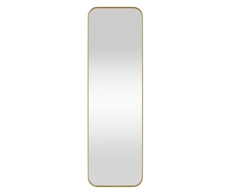 aranyszínű téglalap alakú falra szerelhető tükör 30x100 cm