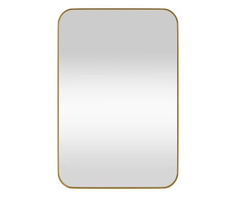 aranyszínű téglalap alakú falra szerelhető tükör 40x60 cm