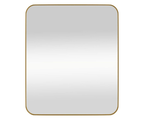 aranyszínű téglalap alakú falra szerelhető tükör 50x60 cm