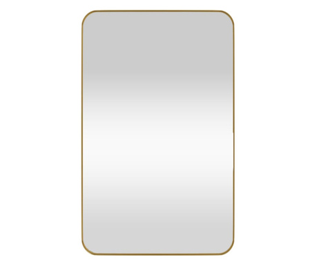 aranyszínű téglalap alakú falra szerelhető tükör 50x80 cm