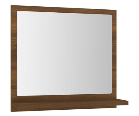 Огледало за баня, кафяв дъб, 40x10,5x37 см, инженерно дърво