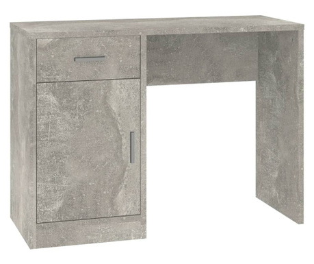Radni stol s ladicom i ormarićem boja betona 100x40x73cm drveni