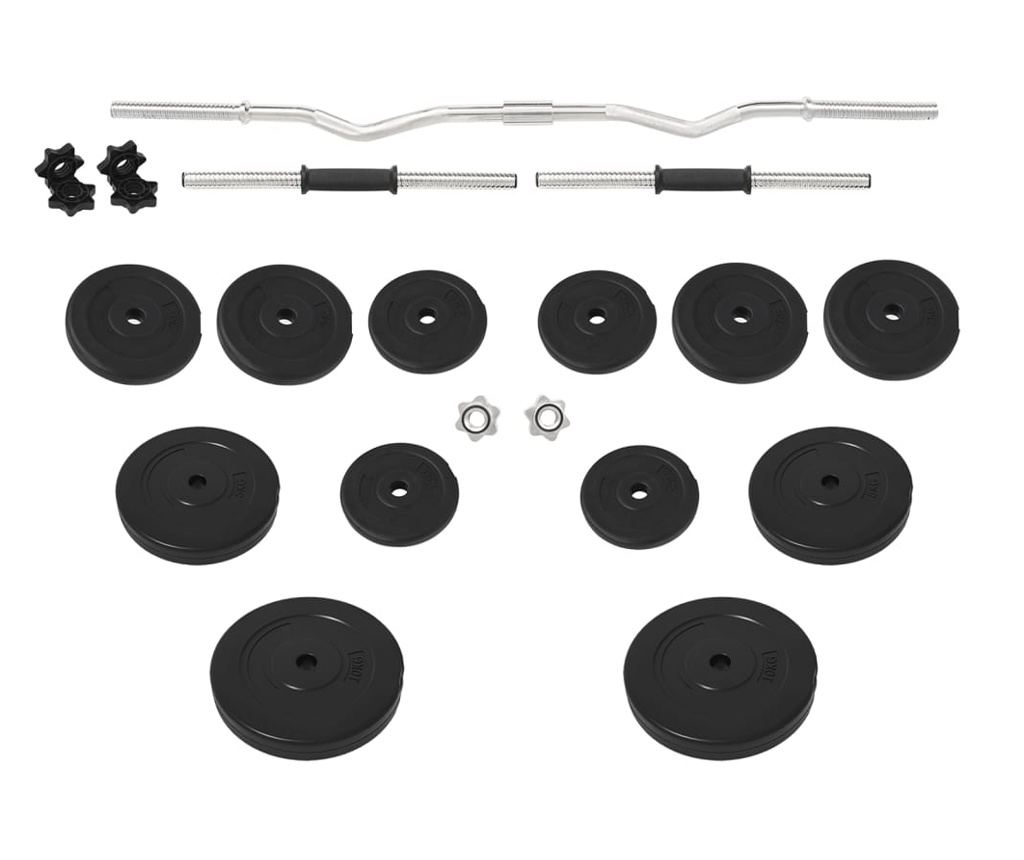 Dvoručni i jednoručni uteg s pločama 60 kg - 2