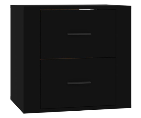 Нощно шкафче за стенен монтаж, черно, 50x36x47 см