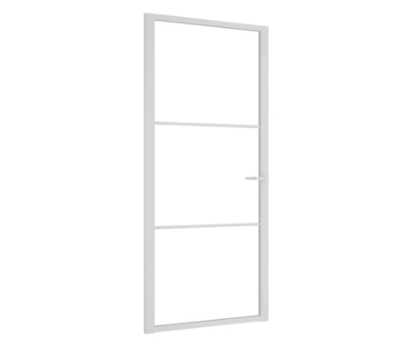 Интериорна врата 93x201,5 см Бяло ESG стъкло и алуминий