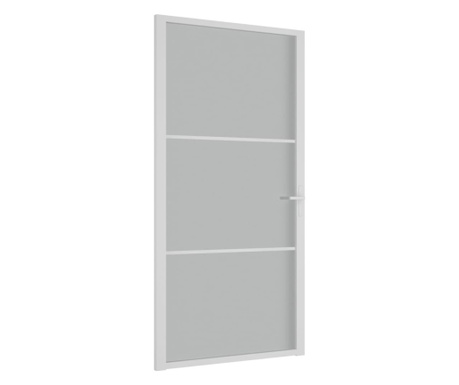 Интериорна врата, 102,5x201,5 см, Бяло мат, стъкло и алуминий