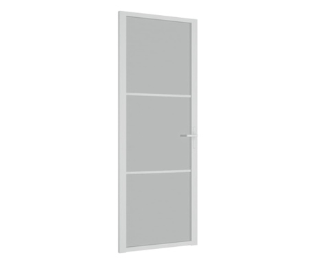 fehér matt üveg és alumínium beltéri ajtó 76 x 201,5 cm