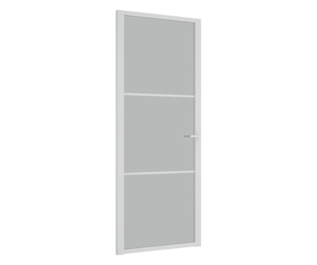Ușă de interior, 83x201,5 cm, alb, sticlă mată și aluminiu