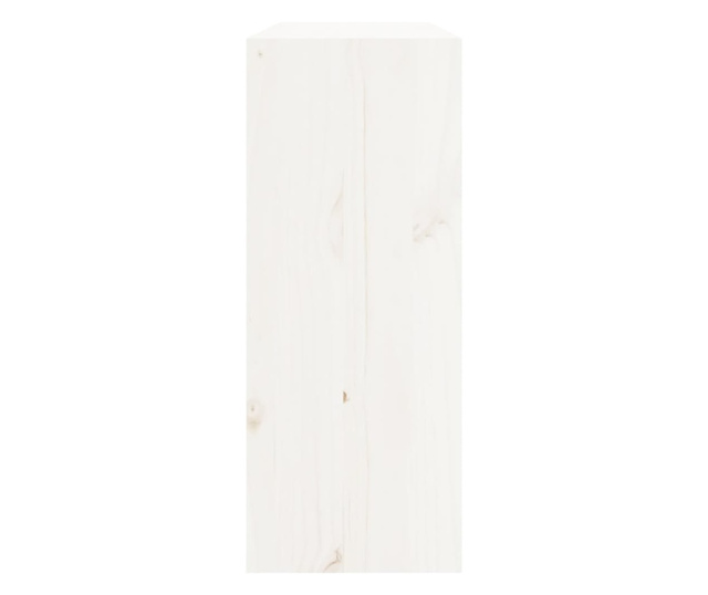 Шкаф за вино, бял, 62x25x62 см, борово дърво масив