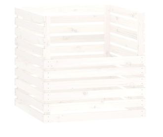 Komposter bijeli 80 x 80 x 78 cm od masivne borovine
