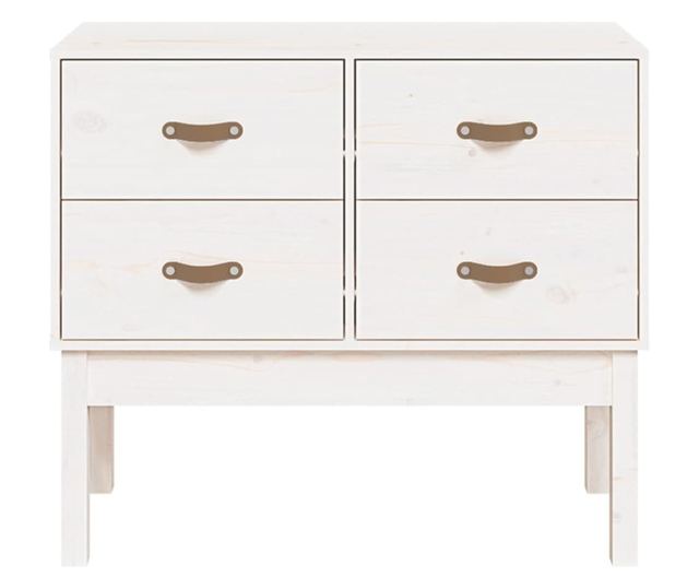 Dulap consolă, Alb, 90x40x78 cm, lemn masiv de pin