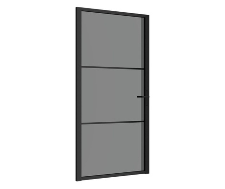 fekete ESG üveg és alumínium beltéri ajtó 102,5 x 201,5 cm