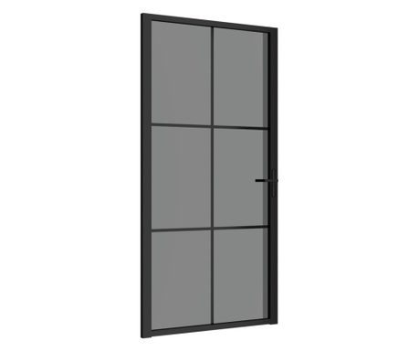 Unutarnja vrata 102,5x201,5 cm crna od ESG stakla i aluminija