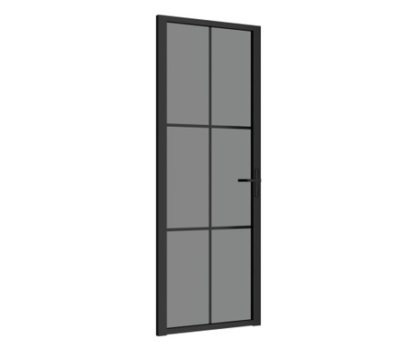 fekete ESG üveg és alumínium beltéri ajtó 76 x 201,5 cm