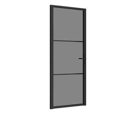 fekete ESG üveg és alumínium beltéri ajtó 83 x 201,5 cm