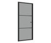 Notranja vrata 93x201,5 cm črna ESG steklo in aluminij