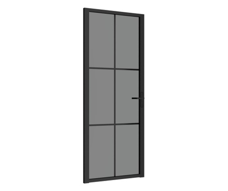 Unutarnja vrata 83 x 201,5 cm crna od ESG stakla i aluminija
