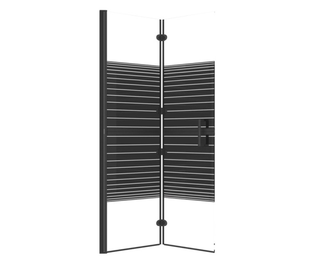 fekete ESG zuhanykabin összecsukható ajtóval 100 x 140 cm