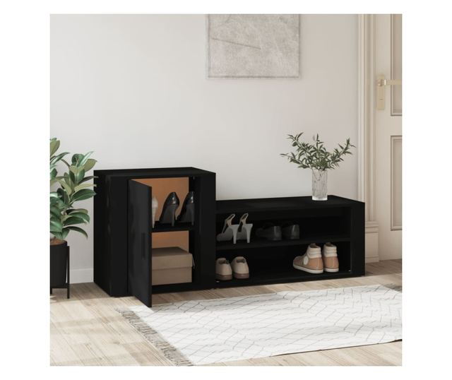 Ormarić za cipele crni 130 x 35 x 54 cm od konstruiranog drva